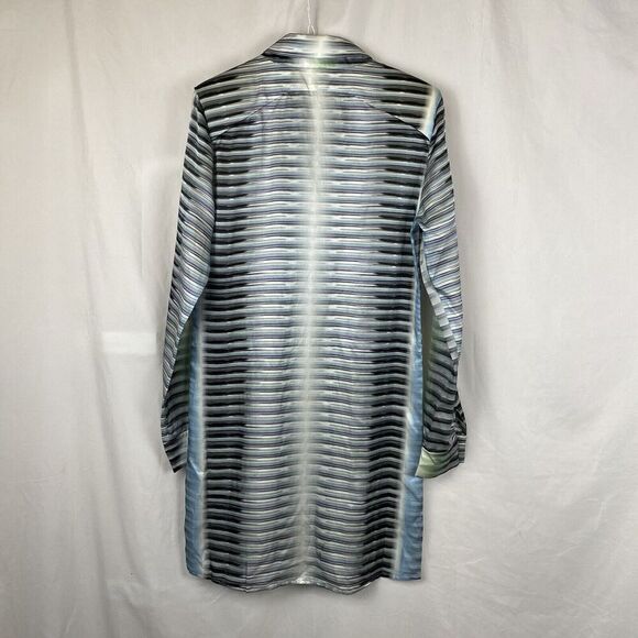 Aminaka Wilmont NWT Silk and Cotton button up shirt dress tunic size 8 - Picture 4 of 11